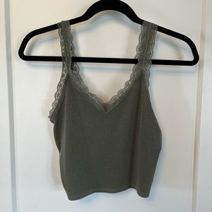 American Eagle Y2K Lace Detail Cropped Cami